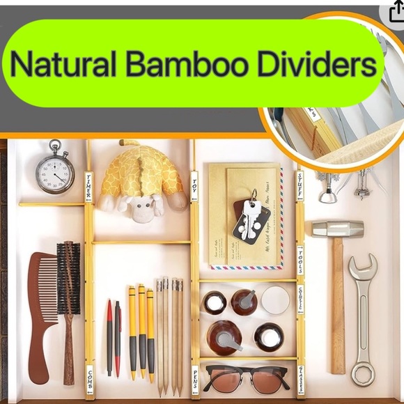 Other - Bamboo Drawer Dividers Organizers with Inserts Organization-Expandable